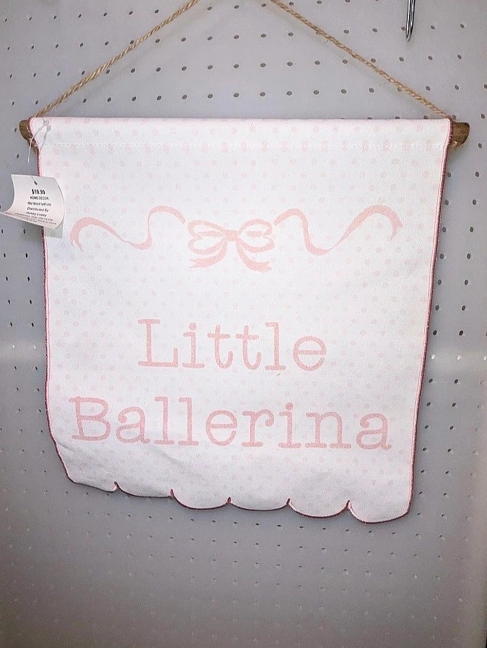 Little Ballerina Pink & White Wall Hanging NWT